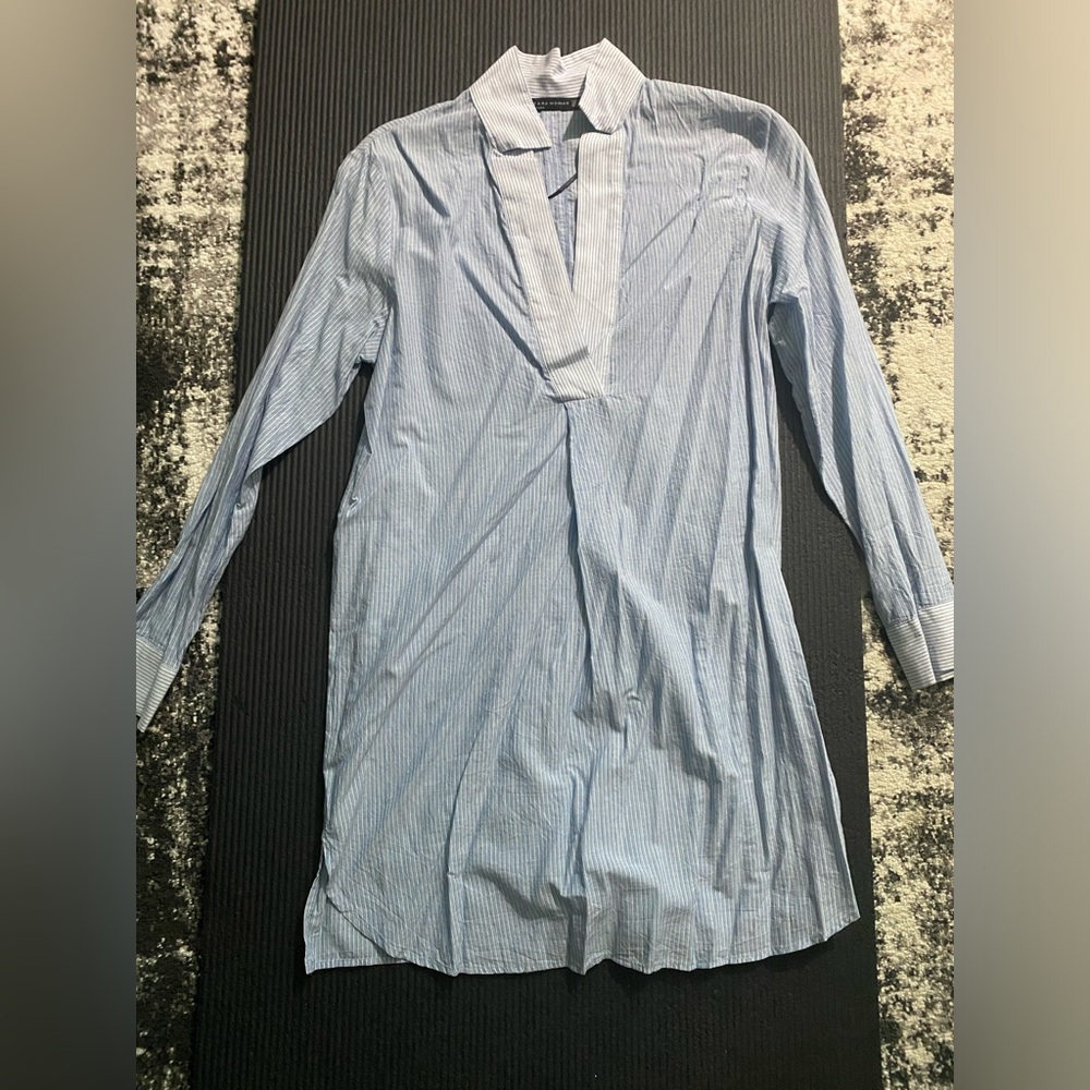 Zara light blue striped tunic size S